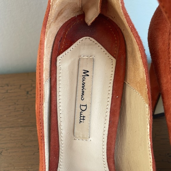 Massimo Dutti Women’s Strappy High-heels Burnt Orange Suede Size 37 (6.5 US) - Picture 7 of 13